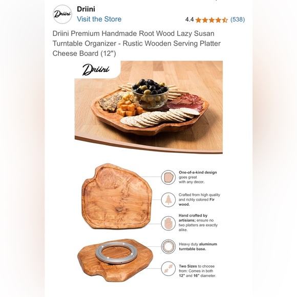 Lazy Susan
Solid Fir Wood
11” x 13”
Preowned/unused and in excellent condition - Picture 1 of 6